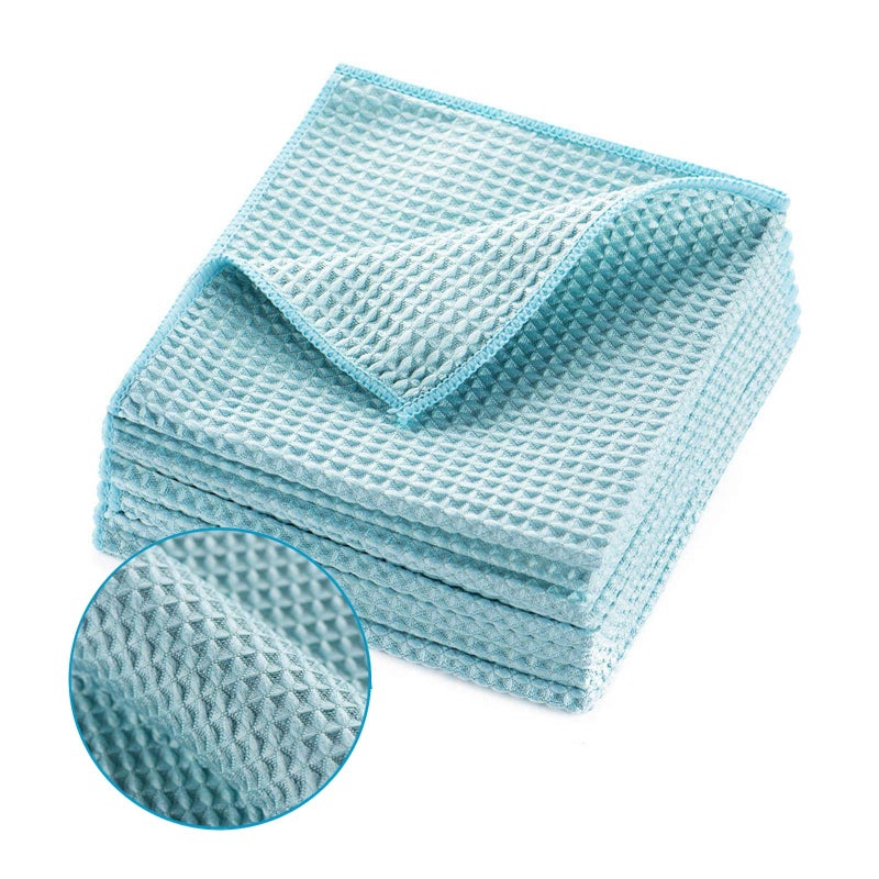 ZHIDIAN Waffle Weave Microfiber Towels, Premium Waffle Knit Car Detailing Towel, Auto Windows Glass Cleaner Cloth, No-Odor Streak-Free Small Cleaning Rags, 8Pack-12x12, Pale Blue - Image 1